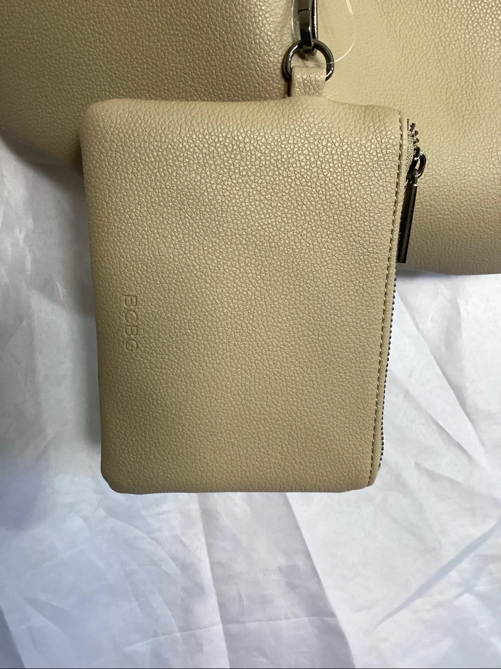 BCBG Olive Taupe Shoulder Hobo Bag with Pouch